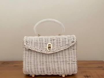 For Rent: Vintage White Wicker bag