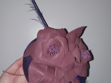 For Rent: Purple leather flower button 