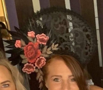 With Grace Millinery floral halo crown 