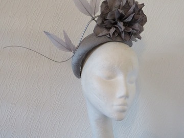 For Sale: Grey/Silver Stemmed Flower Bandeau Fascinator