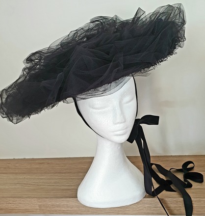Mimi Jane "Victoria" Tulle Wide Brim Hat (new)