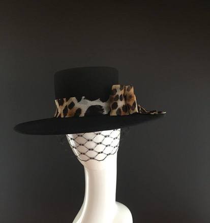 Black Fur Felt Boater - Millinery Market