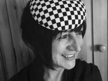 For Sale: Black and white harlequin pillbox hat