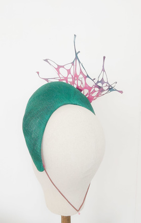 Spring Eternal-Green Sinamay Halo Crown