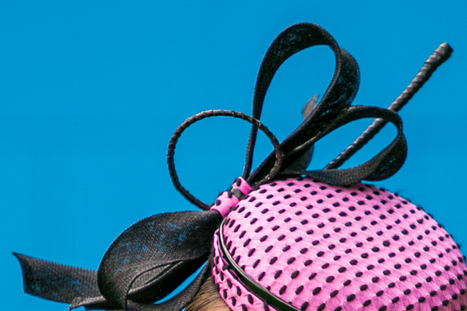 Pink and Black Spot Button