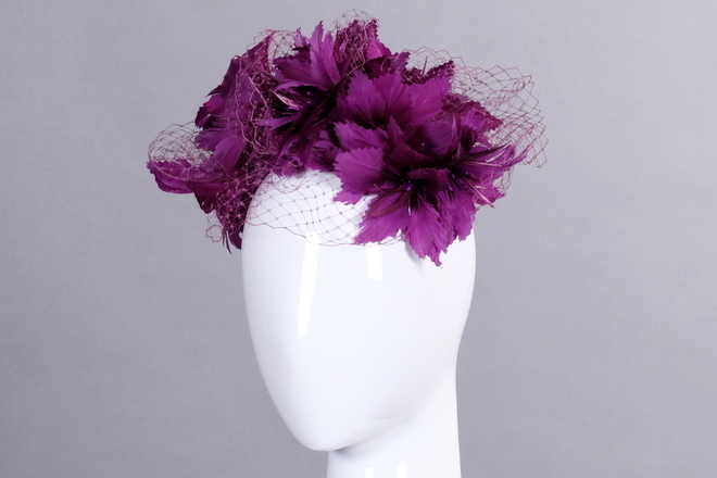 Magenta Feather FlowerHeadband