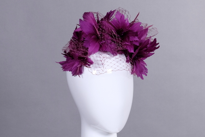 Magenta Feather FlowerHeadband