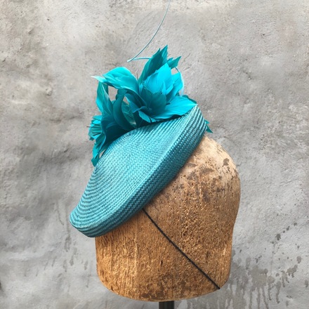 Teal Beret Fascinator - Millinery Market display picture 3