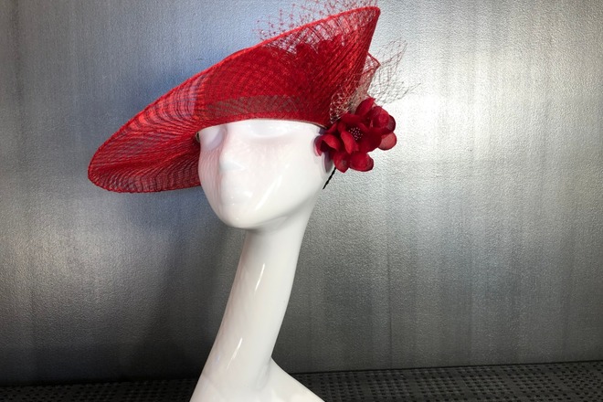 Red Bias Brim Hat