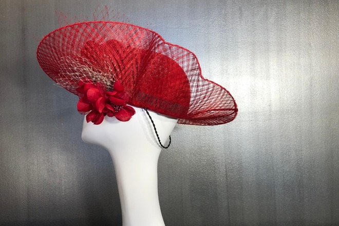 Red Bias Brim Hat