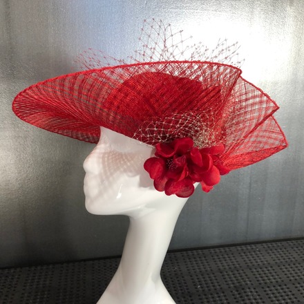 Red Bias Brim Hat