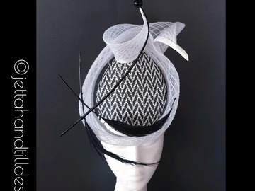 For Sale: Jettah & Till Design monochrome herringbone leather percher 