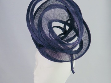 For Sale: Navy Blue Swirls Headpiece