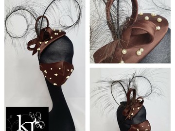 For Sale: Margot - Chocolate cocktail hat