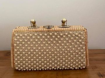 For Rent: Vintage cane bag with beads