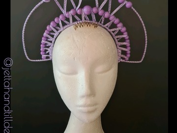 For Sale: Lilac Aztec style beaded headpiece 