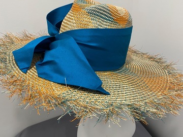 For Sale: Large Brimmed Hat with Statement Silk Trim