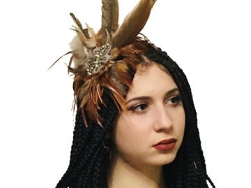 For Sale: Brown Pheasant Feathers Fascinator 