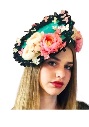 Green Flower Hat 