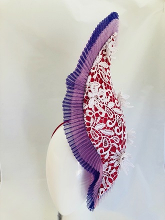 Asymmetrical Lace and diamanté headband 