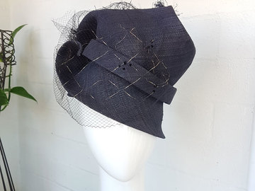 For Sale: Navy Mini Free Form Top Hat