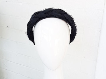 For Sale: Veiled Plait Headband in Black