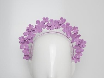 For Sale: Fields of flowers - Lavender Purple Leather flower headband 