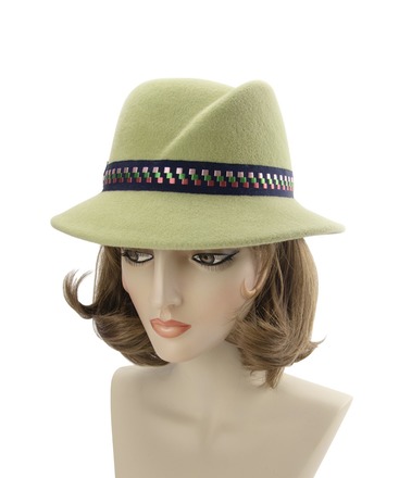 Light Green Sloped Fedora