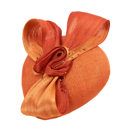 Orange Sinamay / Silk Abaca Fascinator
