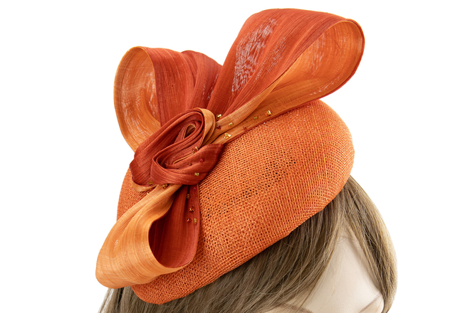 Orange Sinamay / Silk Abaca Fascinator