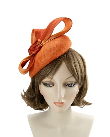 Orange Sinamay / Silk Abaca Fascinator