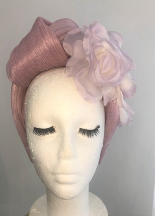 Heather silk abaca turban