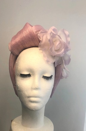 Heather silk abaca turban