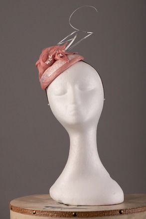 Dusky pink and silver Lily Headpiece.