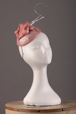 Dusky pink and silver Lily Headpiece.