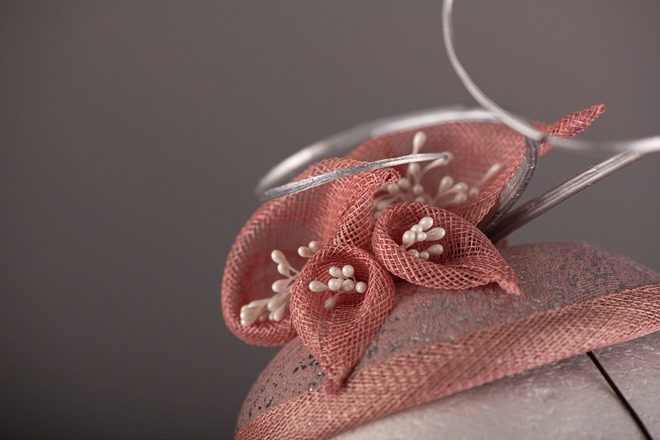 Dusky pink and silver Lily Headpiece.