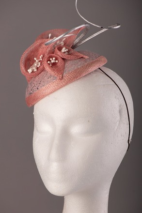Dusky pink and silver Lily Headpiece.