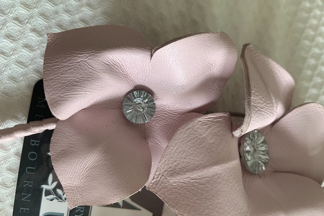 Munroe Millinery pink Lily leather headband crown BNWT