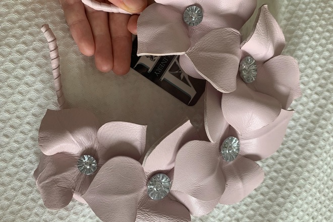 Munroe Millinery pink Lily leather headband crown BNWT