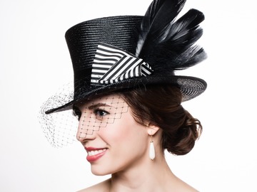 For Rent: Stella ~ Black Parasisal Top Hat with Veil