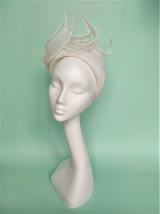 Sinamay Halo with rolled edge petal trim