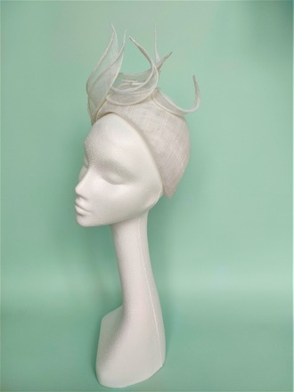 Sinamay Halo with rolled edge petal trim