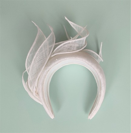 Sinamay Halo with rolled edge petal trim