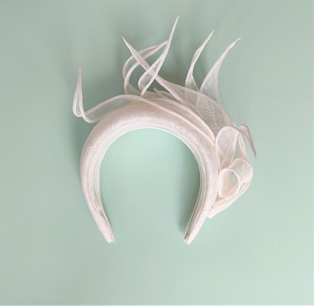 Sinamay Halo with rolled edge petal trim