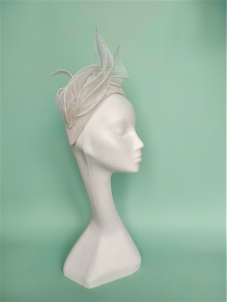 Sinamay Halo with rolled edge petal trim