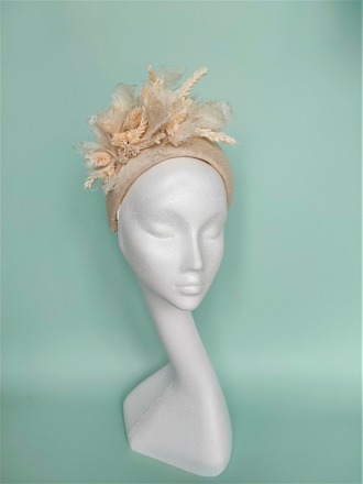 Silk Abaca Halo, with dried flower detail