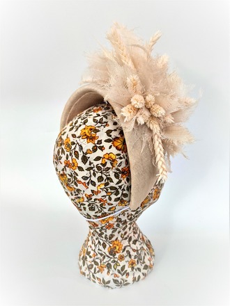 Silk Abaca Halo, with dried flower detail