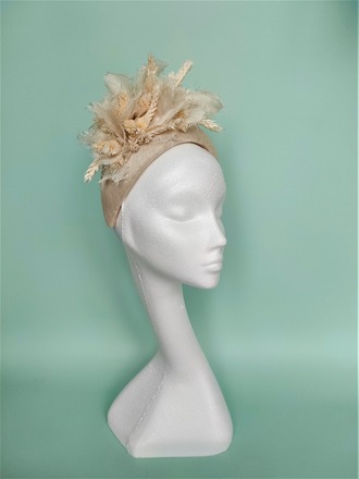 Silk Abaca Halo, with dried flower detail