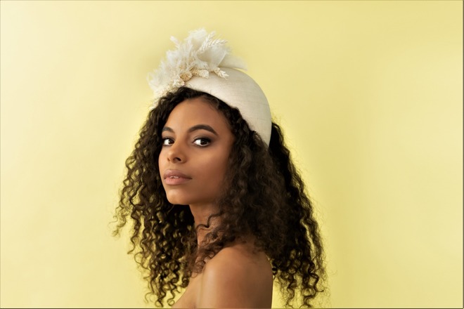 Silk Abaca Halo, with dried flower detail