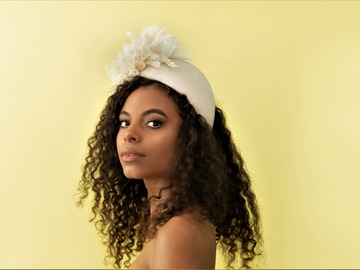 For Sale: Silk Abaca Halo, with dried flower detail
